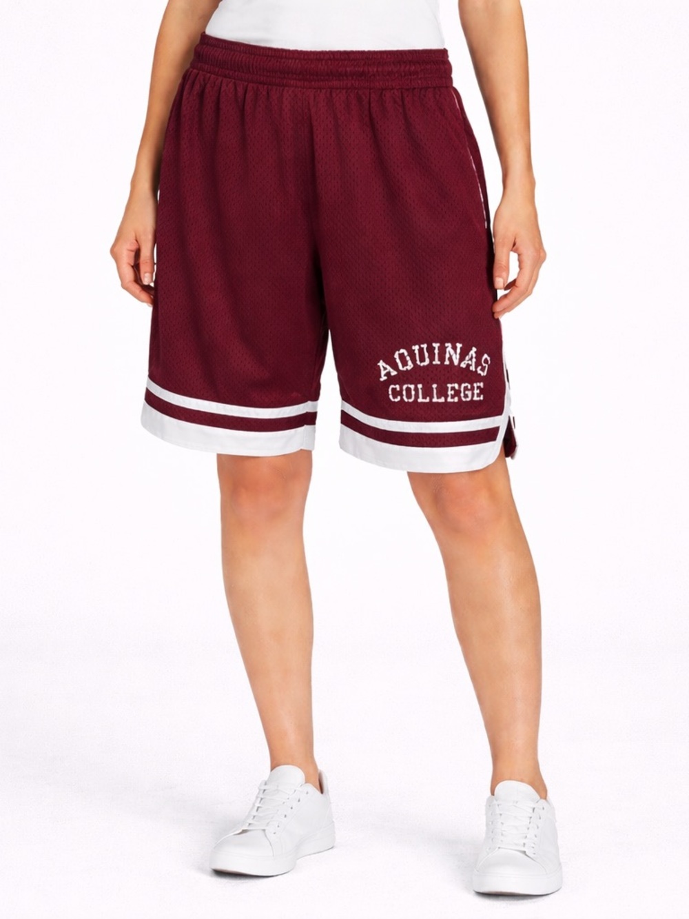 Champion 90’s Maroon Women's Athletic Basketball Shorts with White Trim